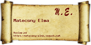 Matecsny Elma névjegykártya